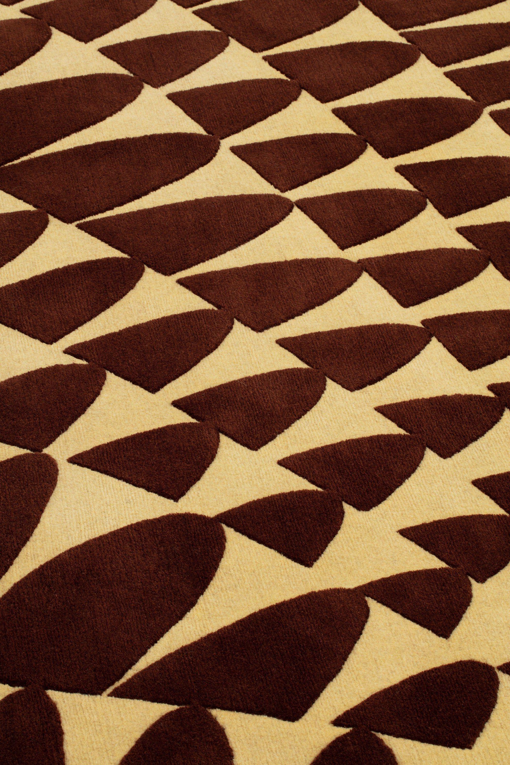 cc-tapis RIPPLE handgefertigter Teppich in Earth glow Finish von Patricia Urquiola (Wolle) im Angebot