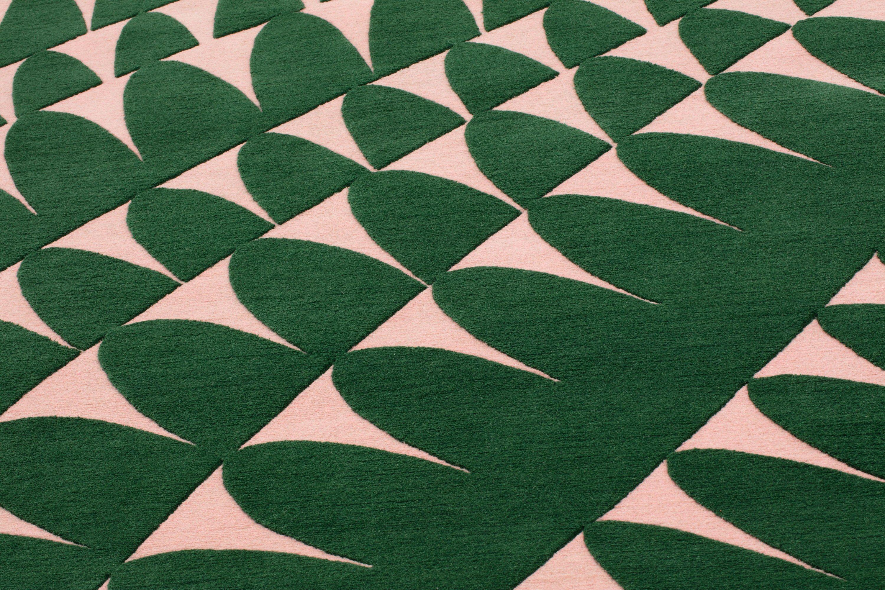 Nepalese cc-tapis RIPPLE tappeto fatto a mano in finitura roseto di Patricia Urquiola in vendita