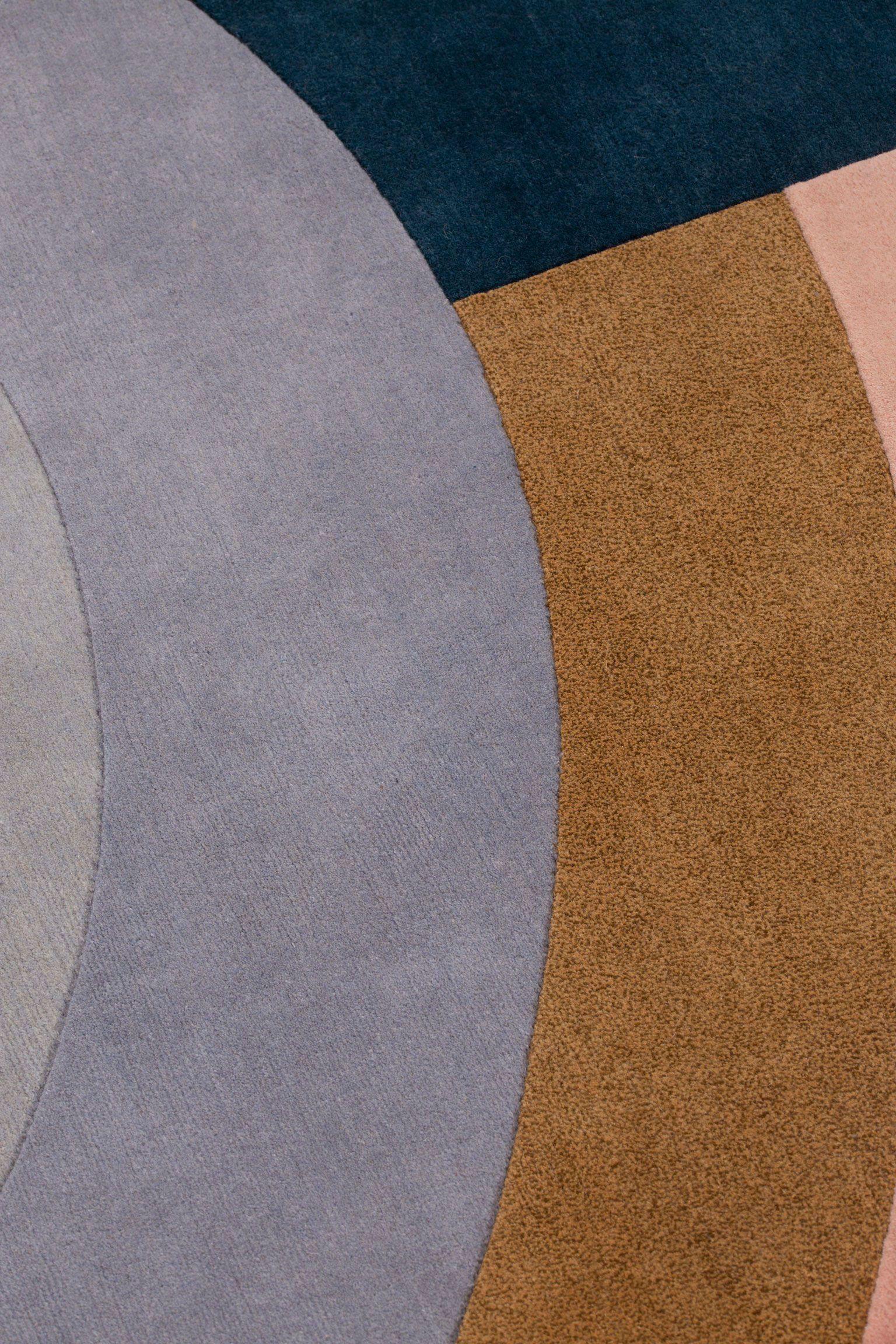 Modern cc-tapis Rug Bliss Round Blue by Mae Engelgeer For Sale