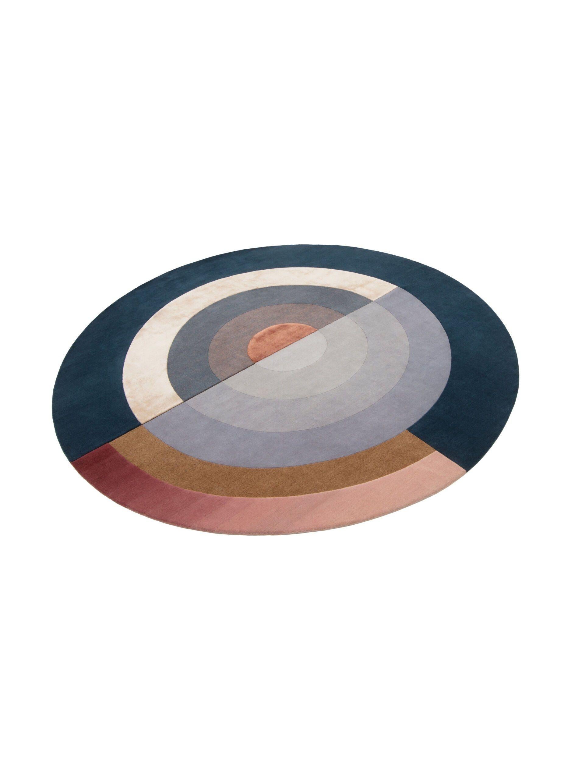 Contemporary cc-tapis Rug Bliss Round Blue by Mae Engelgeer For Sale