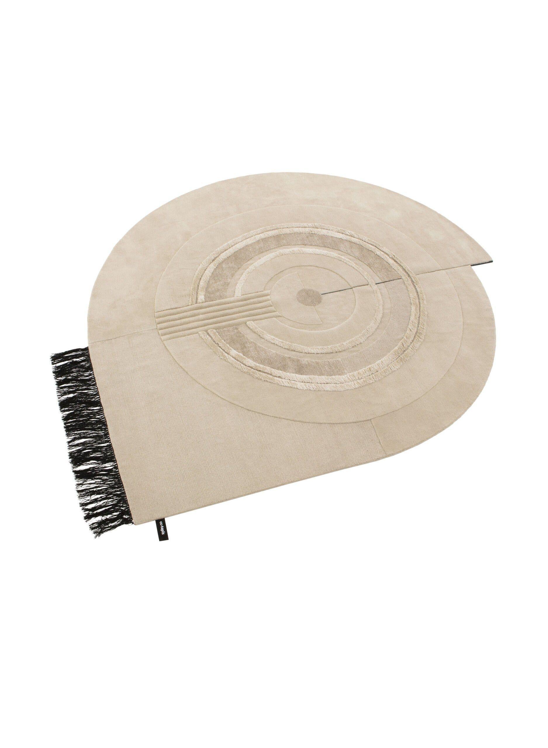 Contemporary cc-tapis Rug Bliss Ultimate Undyed Round Natural by Mae Engelgeer For Sale