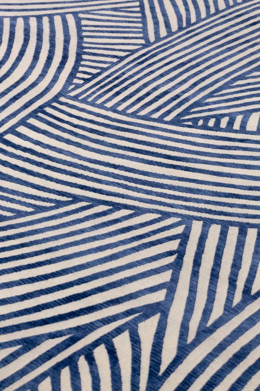 Nepalese cc-tapis Rug Inky Dhow by Bethan Gray in Blue For Sale