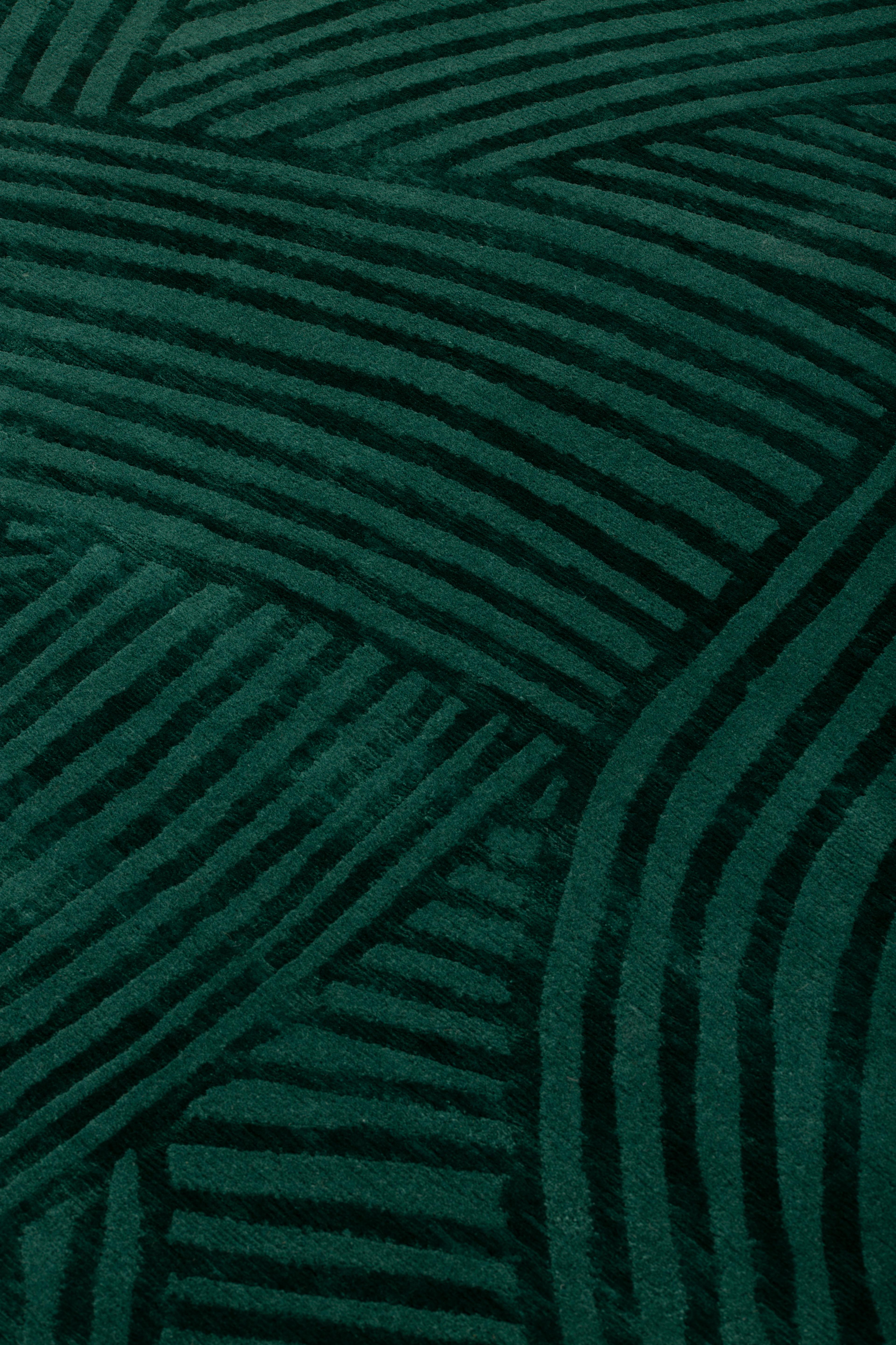 cc-tapis Teppich Inky Dhow Grün von Bethan Gray (Moderne) im Angebot