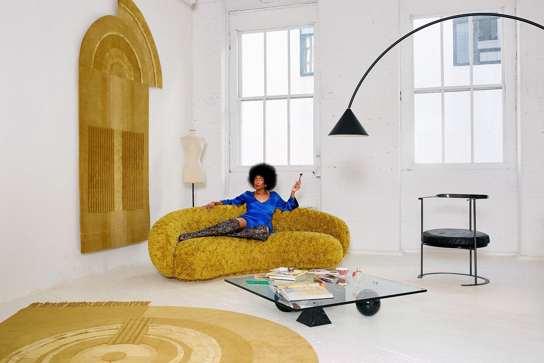 Contemporary cc-tapis Rug Ultimate Bliss Gold by Mae Engelgeer for Duplex - showroom sample