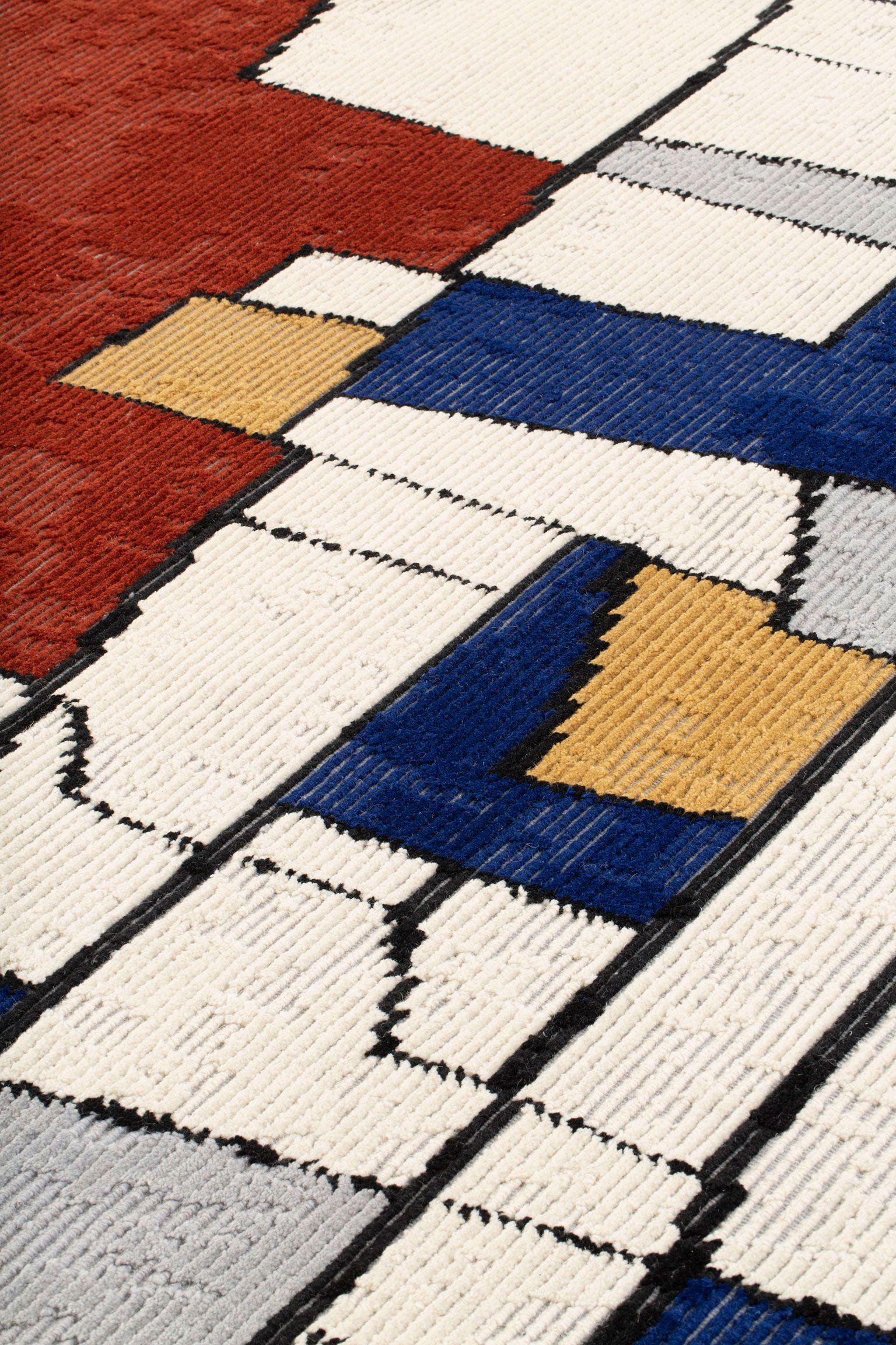 Annodato a mano cc-tapis Tappeto Segni Minimi 4 di Giuseppe Di Costanzo in vendita