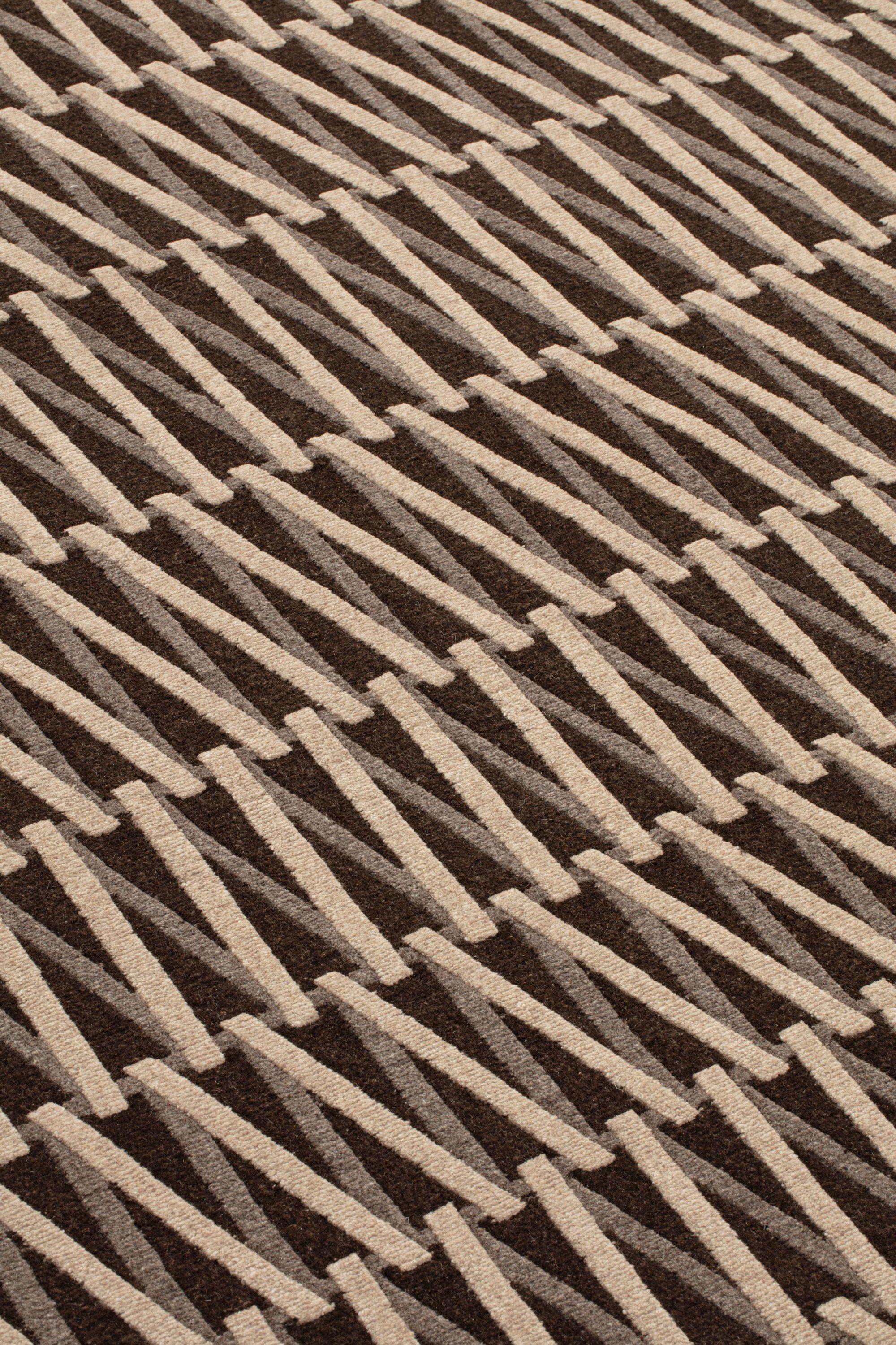 Népalais cc-tapis SPIRALÉ tapis fait main en Dark undyed de Dominique Perrault en vente