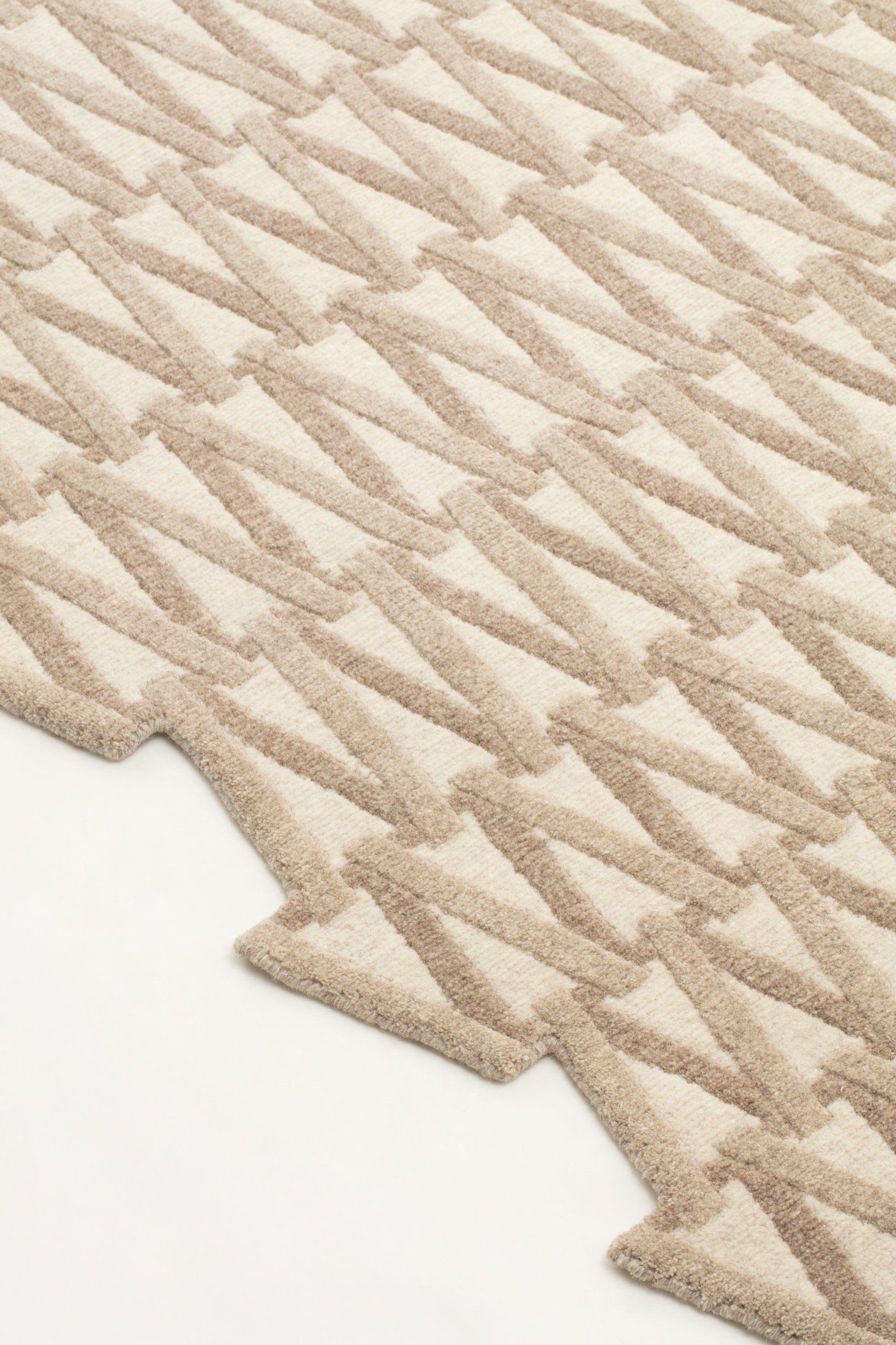 Népalais cc-tapis SPIRALÉ LINEN tapis fait main par Dominique Perrault en vente