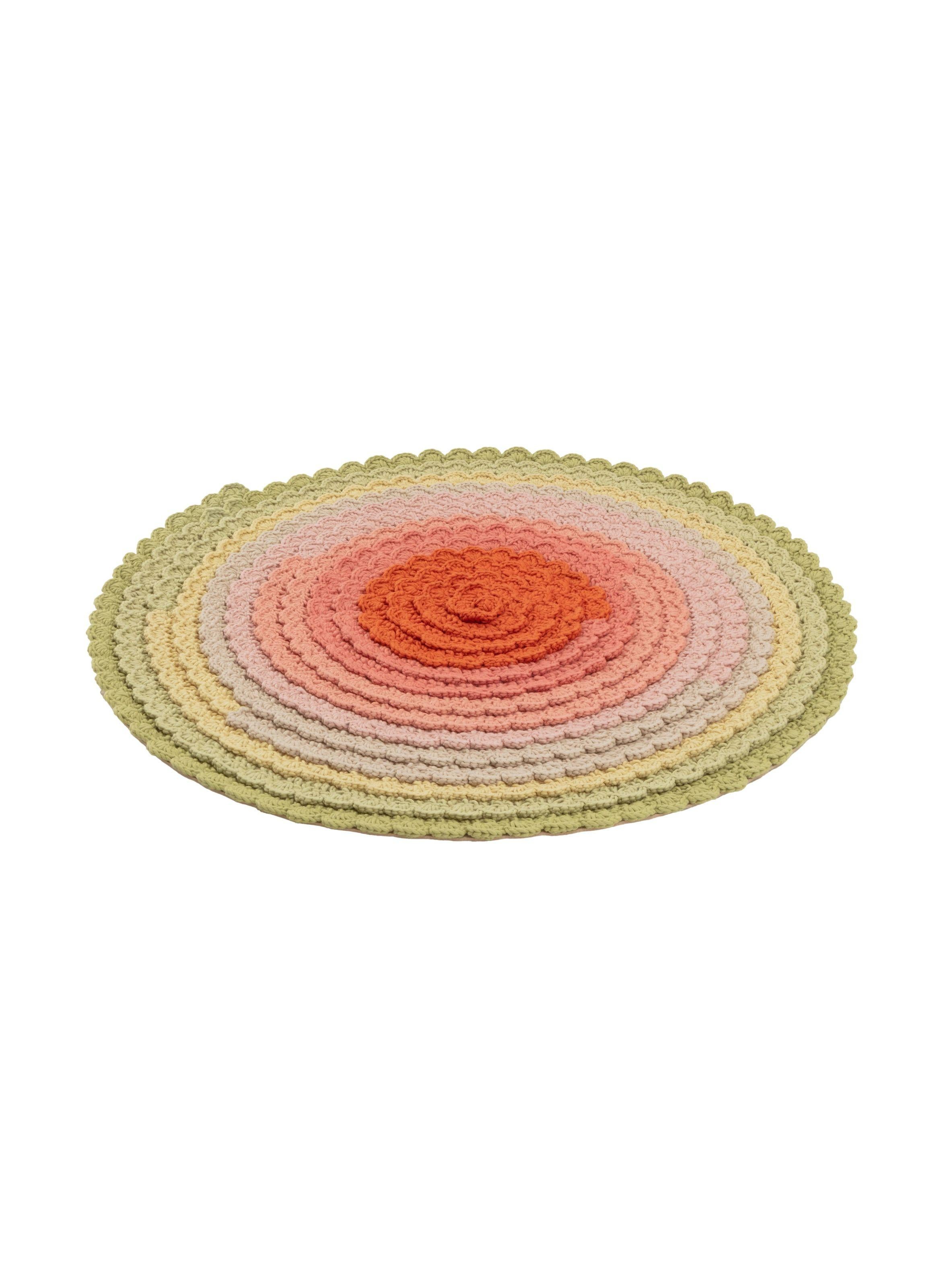 Tessuto a mano cc-tapis SWIRL SPRING Piccolo tappeto fatto a mano da Univers Uchronia in vendita