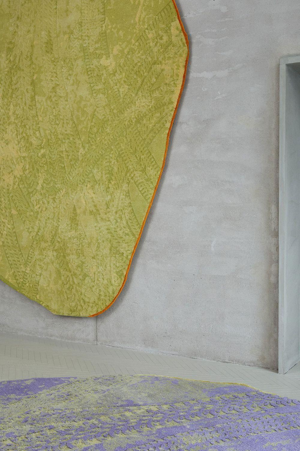 Hand-Knotted cc-tapis TCP Collection Car Park 2 in Lime by Odd Matter For Sale