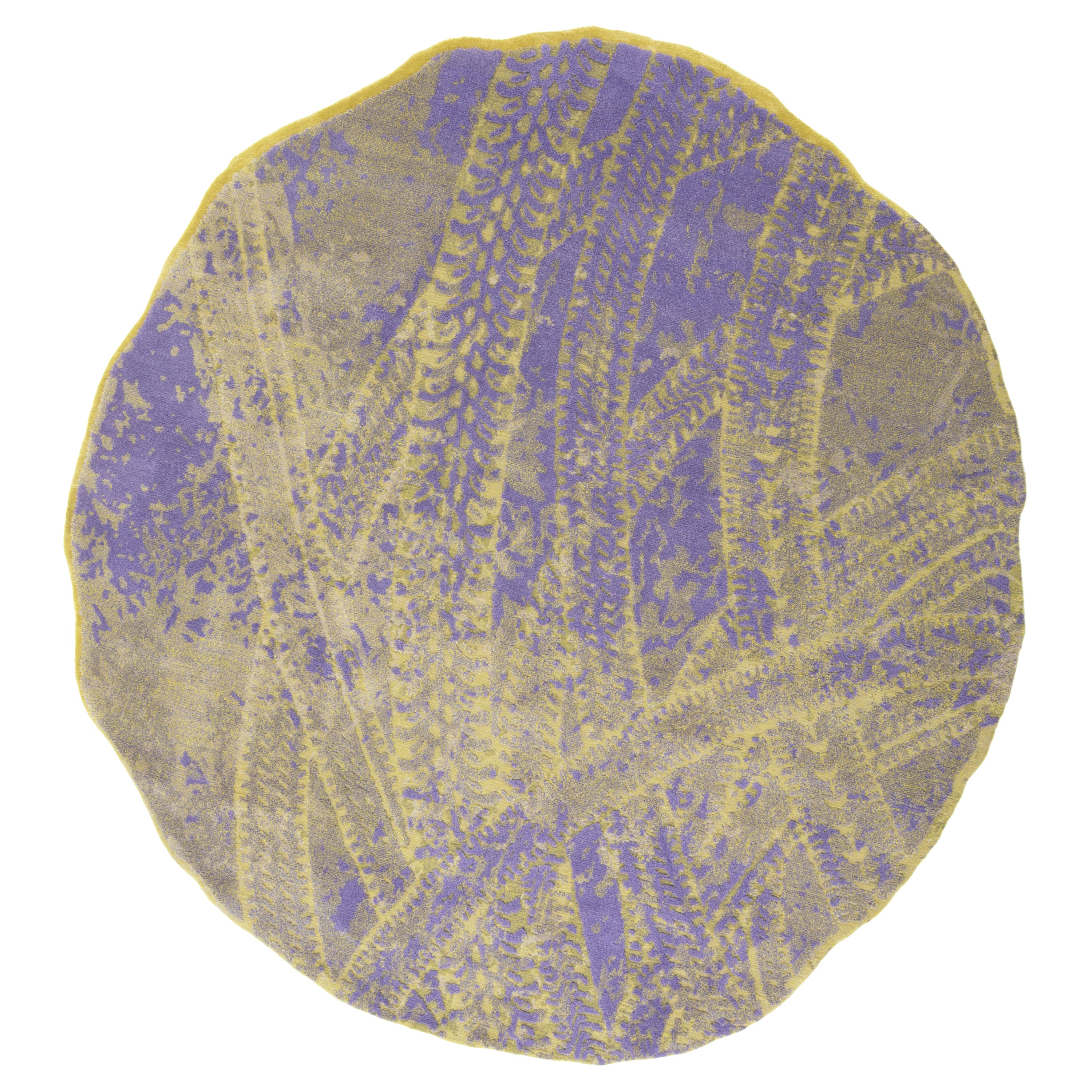 cc-tapis Car Park 3 rond de la collection Tcp en vert citron pailleté par Odd Matter