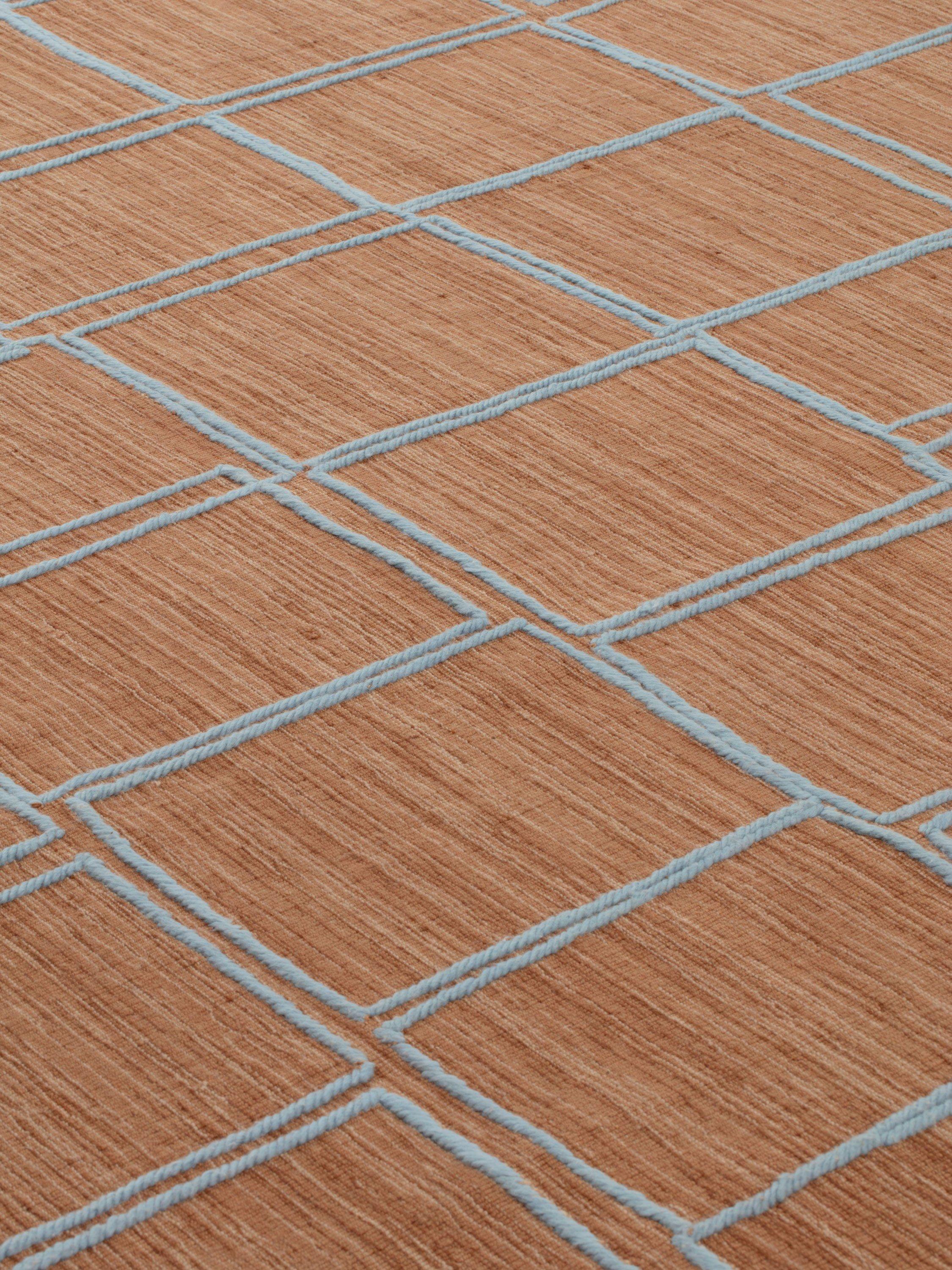 Nepalese cc-tapis Tessera Offset Large, tappeto in marrone azzurro di Yabu Pushelberg in vendita