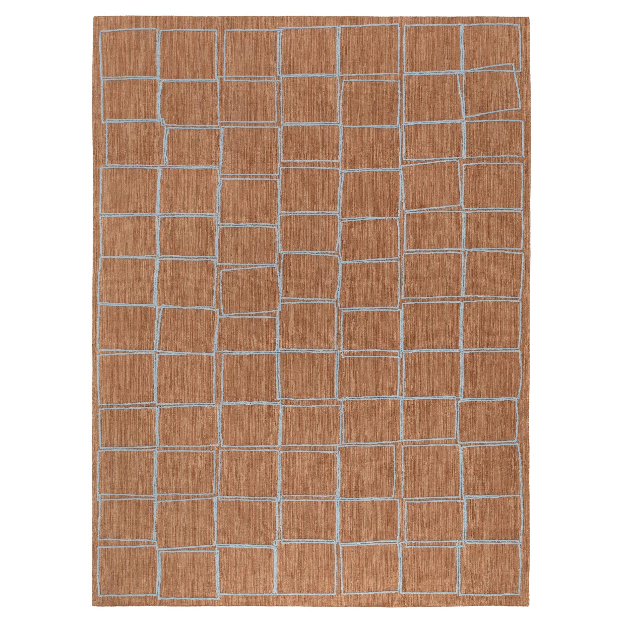 cc-tapis Tessera Offset Large Teppich in Braun hellblau von Yabu Pushelberg