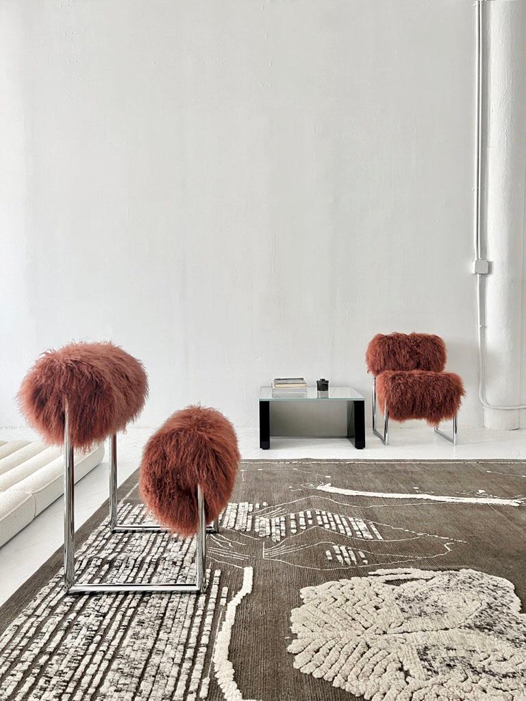 cc-tapis The Lions at Night Rug by Rooms Studio UTOPIA - IN STOCK In Excellent Condition For Sale In Brooklyn, NY