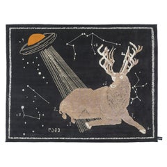 cc-tapis Night of a Hunter Deer at Night Teppich von Rooms Studio