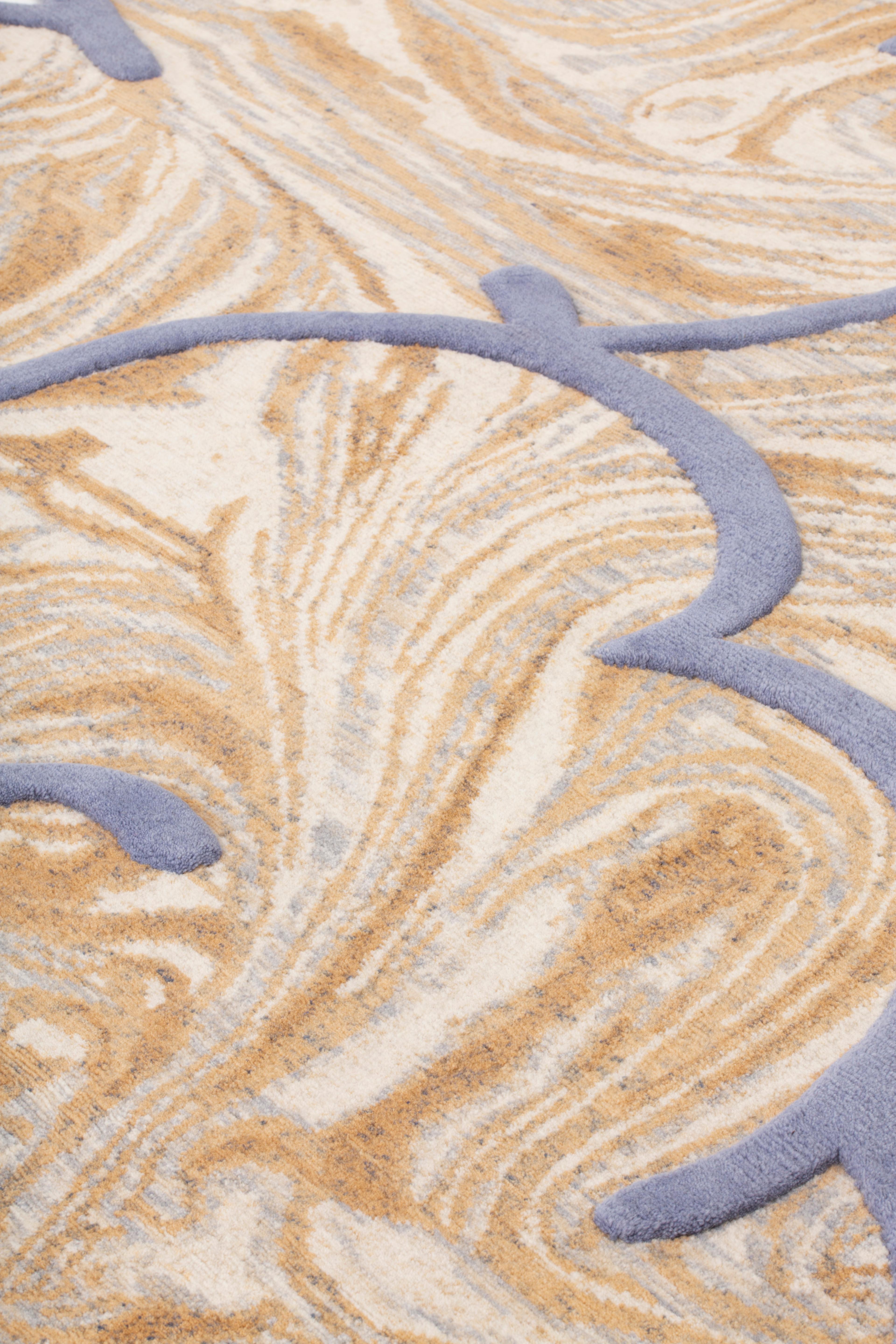Hand-Knotted cc-tapis Venus Cirrus Rug in Beige and Lilla by Patricia Urquiola For Sale