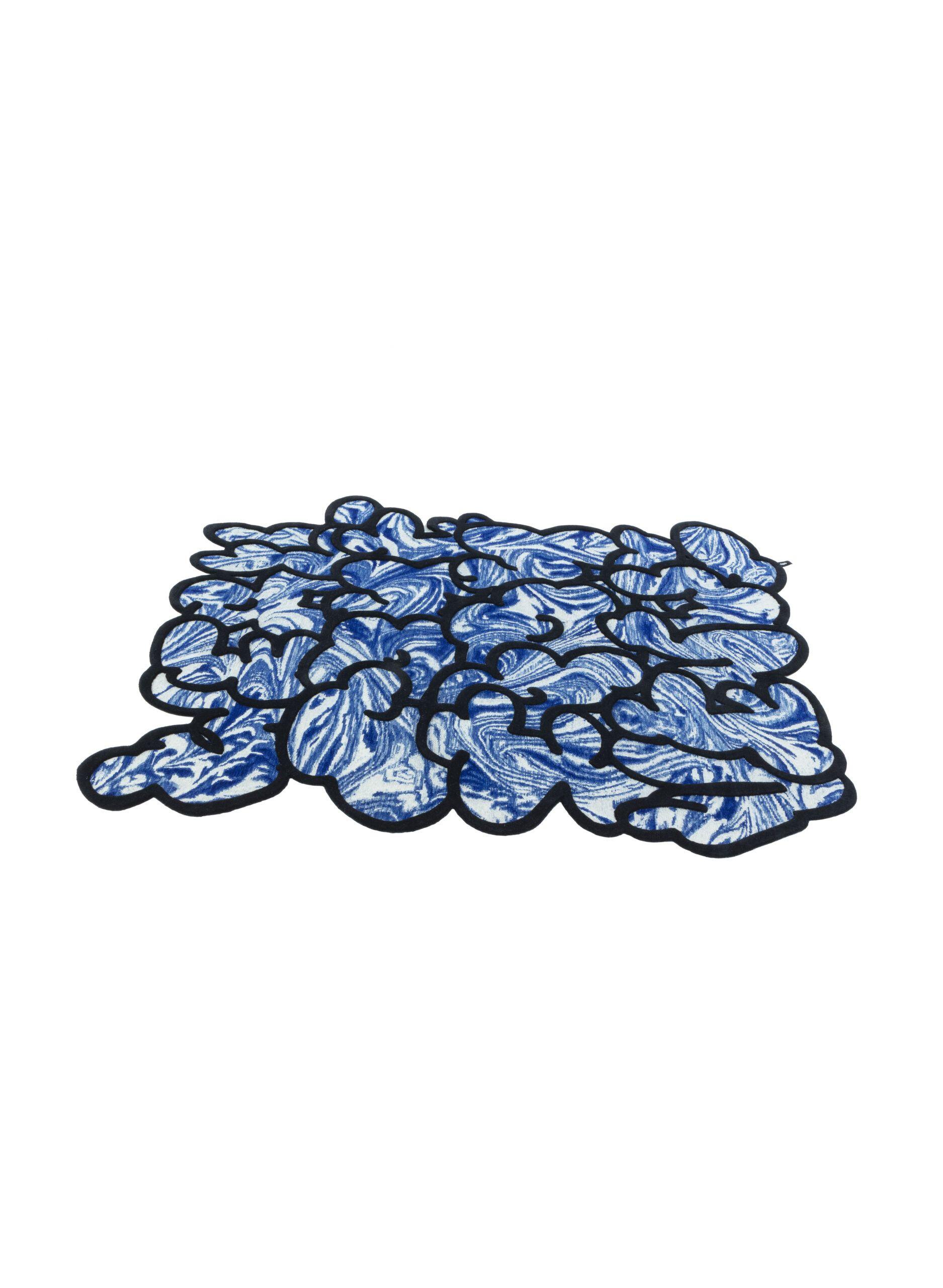 Hand-Knotted cc-tapis Venus WeallcomefromVenus Rug in Blue by Patricia Urquiola For Sale