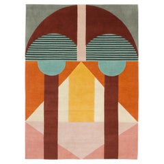 cc-tapis Zo Family Collection Chipo Geometric African Mask Rug by Studio Zaven