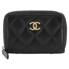 CC Zip Coin Purse Quilted Lambskin Small