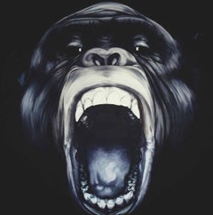 Privacy Area di Cécile Bisciglia - Disegno a biro di grandi dimensioni su tela