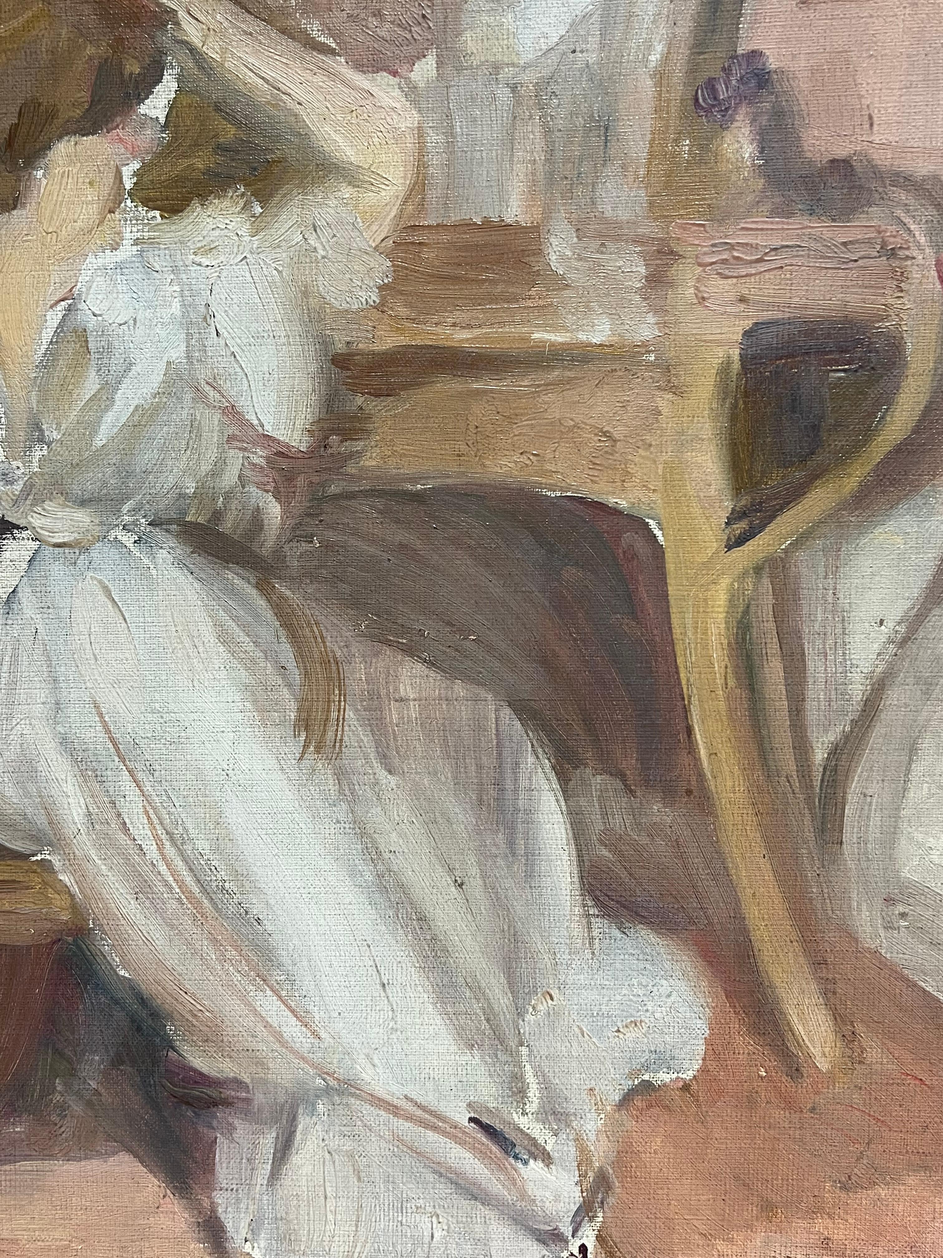 At her Dressing Table
by Cécile Hertz-Eyrolles (1875-1974, French)
signed & also studio stamped
oil on board, unframed
board: 18 x 15 inches
Provenance: the artists estate, France
Condition: very good condition

For more any more information please