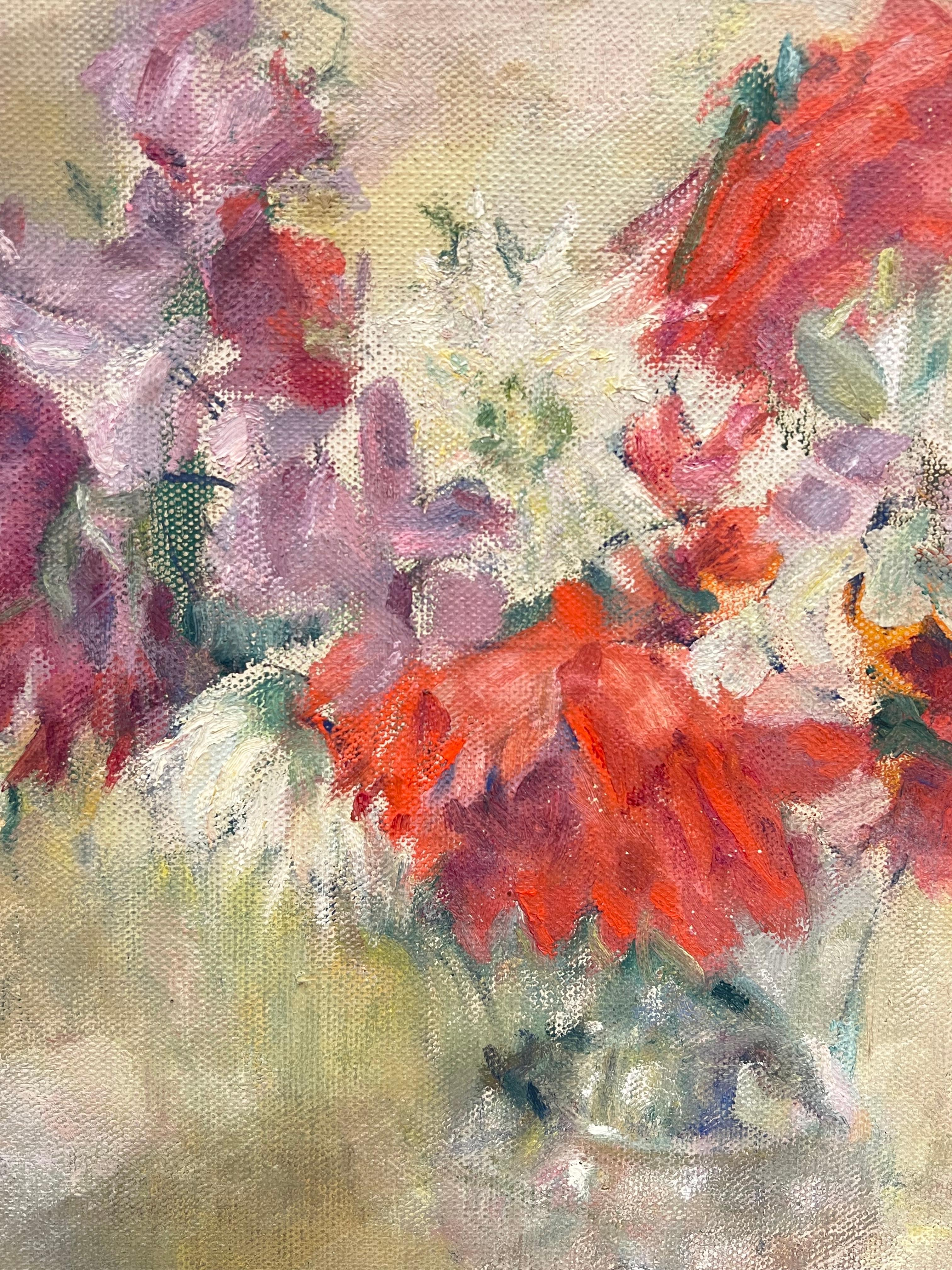 1930's Französisch Post-Impressionist Öl Schönes Stillleben Natürliche Blumen – Painting von Cécile HERTZ-EYROLLES (1875-1974)