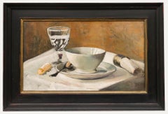 Vintage Cecile Hertz-Eyrolles (1875-1974) - Framed Mid 20th Century Oil, Table For One