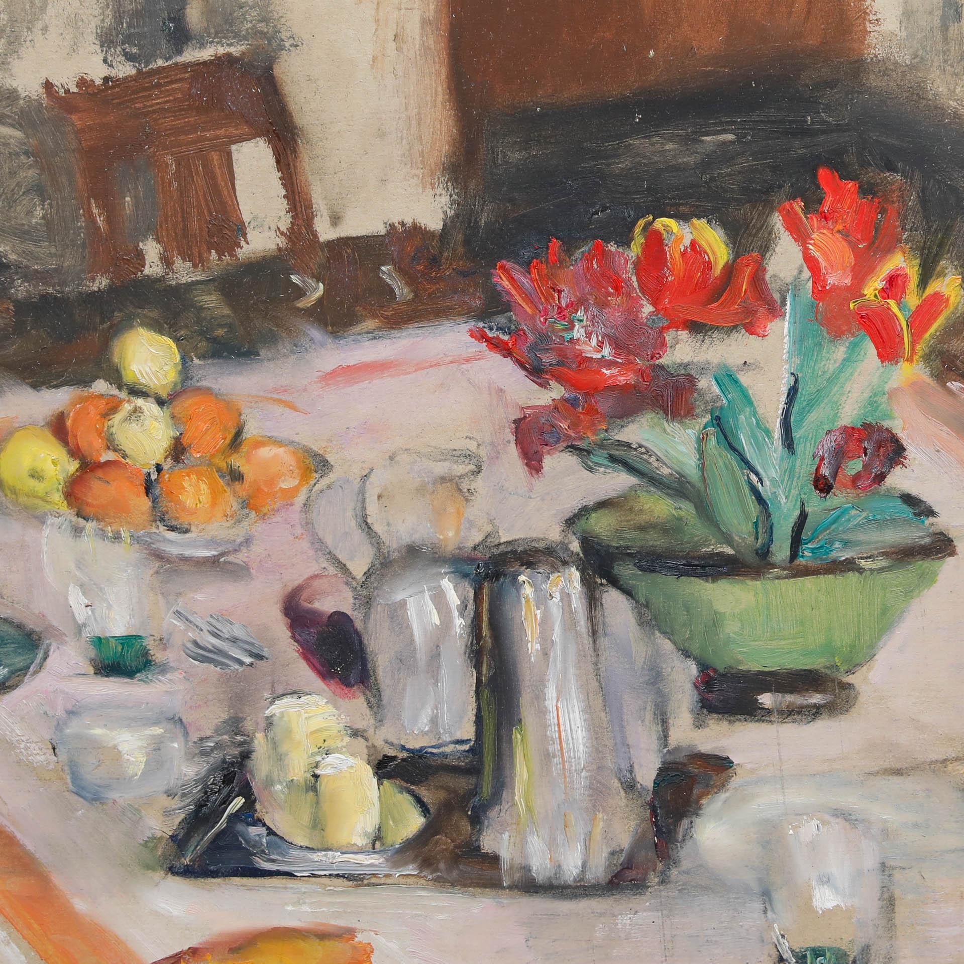 Cecile Hertz-Eyrolles (1875-1974) - Mid 20th Century Oil, Evening Light For Sale 1