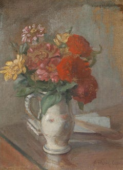 Cecile Hertz-Eyrolles (1875-1974) - Oil, Flowers in a Porcelain Jug