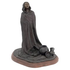 C.D. Bond "Potter's Daughter" Patinated Bronze Sculpture, 1981