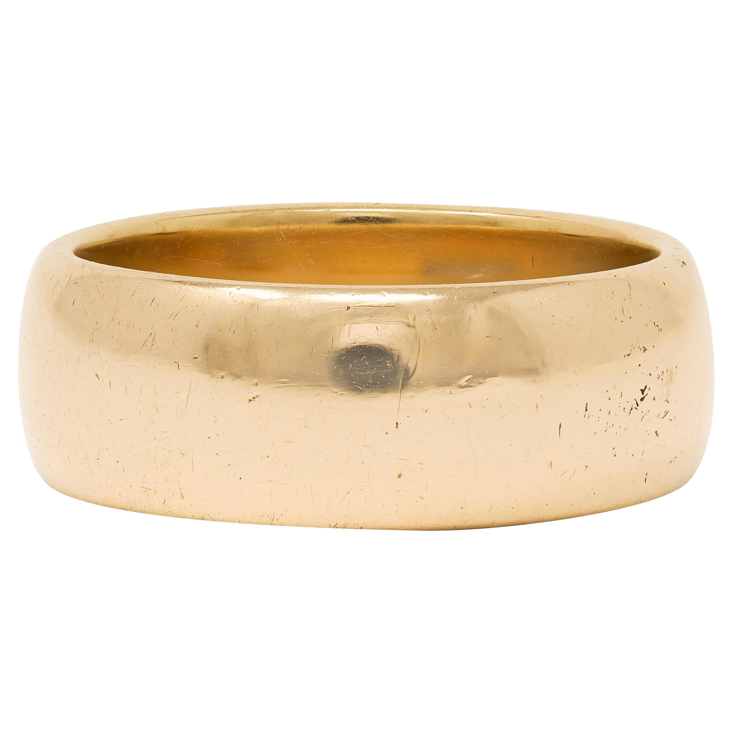 C.D. Anillo de oro amarillo de 18 quilates de la vendimia del pavo real 1904 del anillo del cigarro de la boda en venta