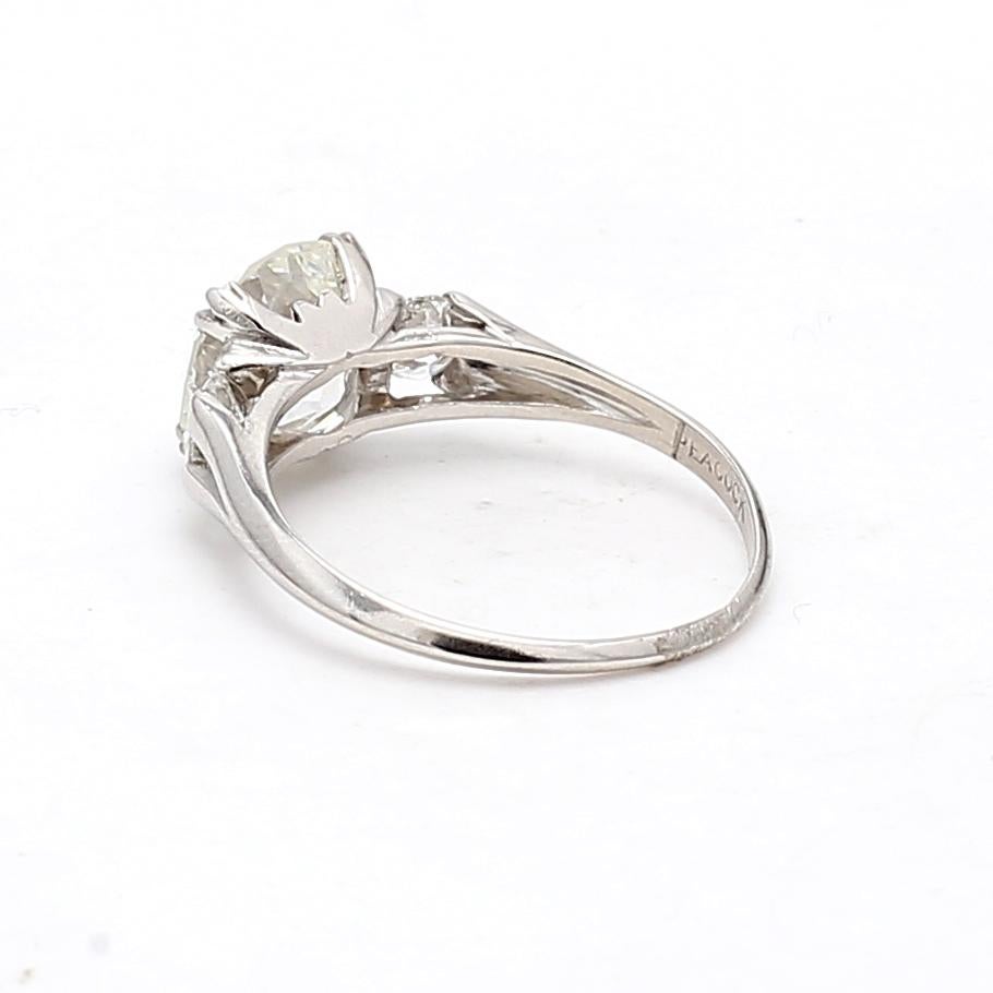C.D Peacock 2.79 Carat Old European Cut Diamond 14K White Gold Engagement Ring For Sale 9
