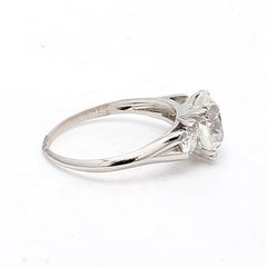 C.D Peacock 2.79 Carat Old European Cut Diamond 14K White Gold Engagement Ring