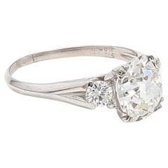 C.D Peacock 2.79 Carat Old European Cut Diamond 14K White Gold Engagement Ring