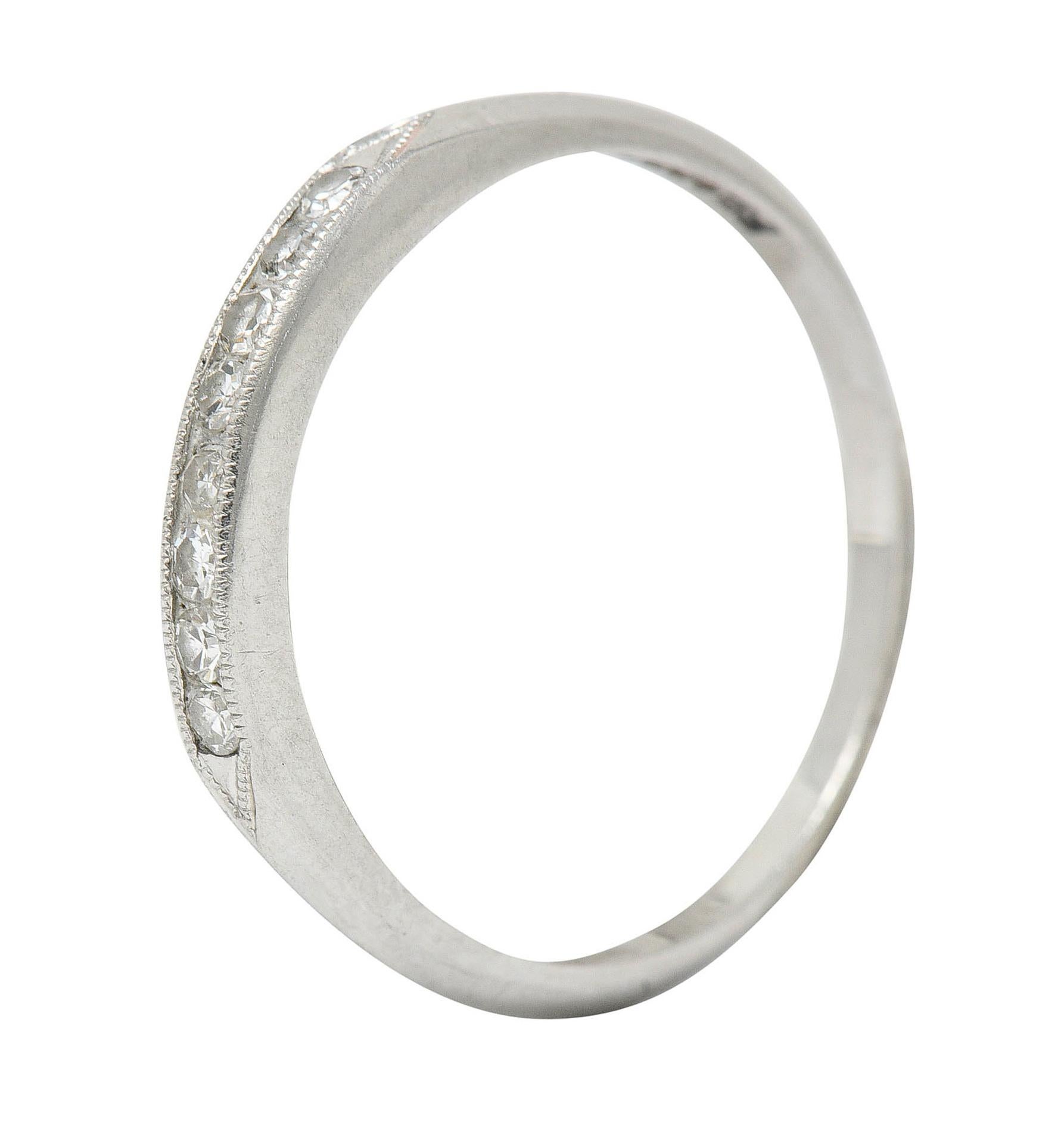 C.D. Peacock Art Deco Diamond Platinum Channel Band Ring 5
