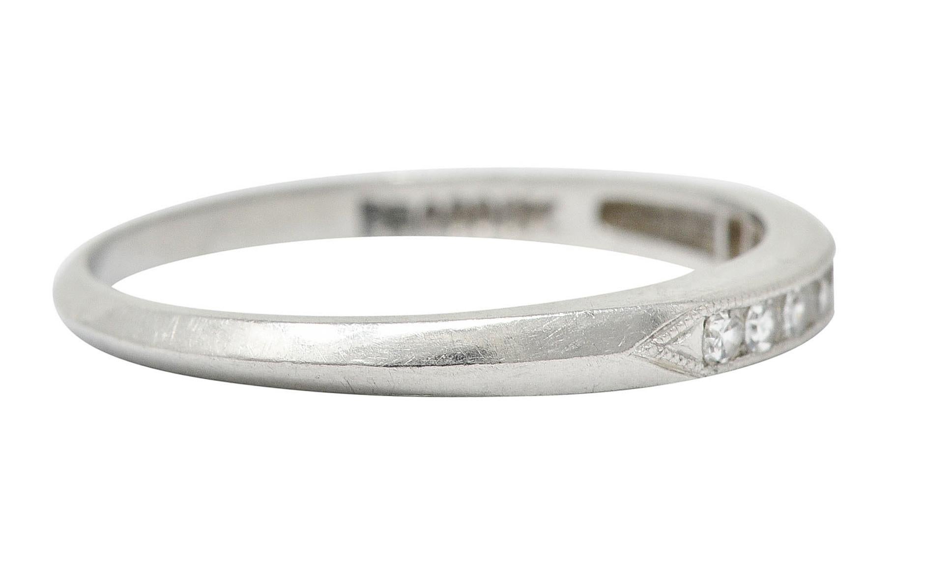 Single Cut C.D. Peacock Art Deco Diamond Platinum Channel Band Ring