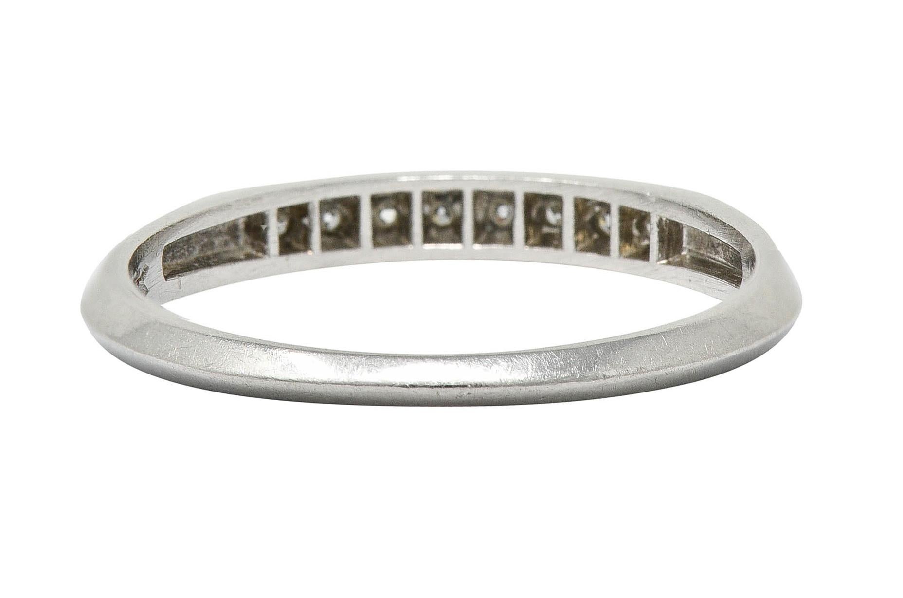 C.D. Peacock Art Deco Diamond Platinum Channel Band Ring In Excellent Condition In Philadelphia, PA