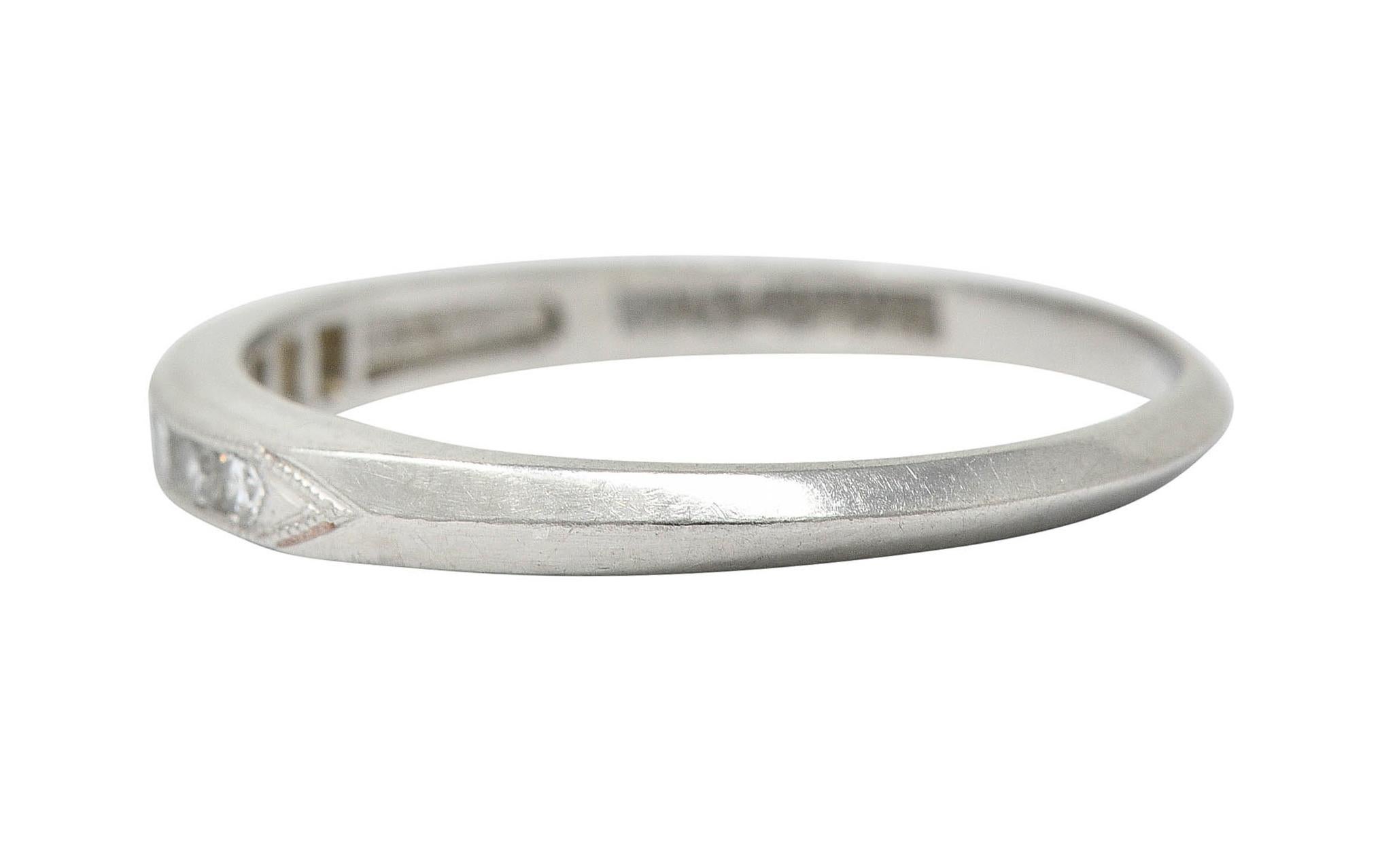 Women's or Men's C.D. Peacock Art Deco Diamond Platinum Channel Band Ring