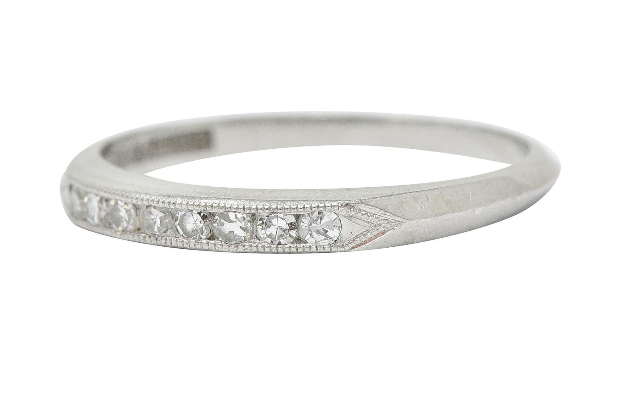C.D. Peacock Art Deco Diamond Platinum Channel Band Ring 1