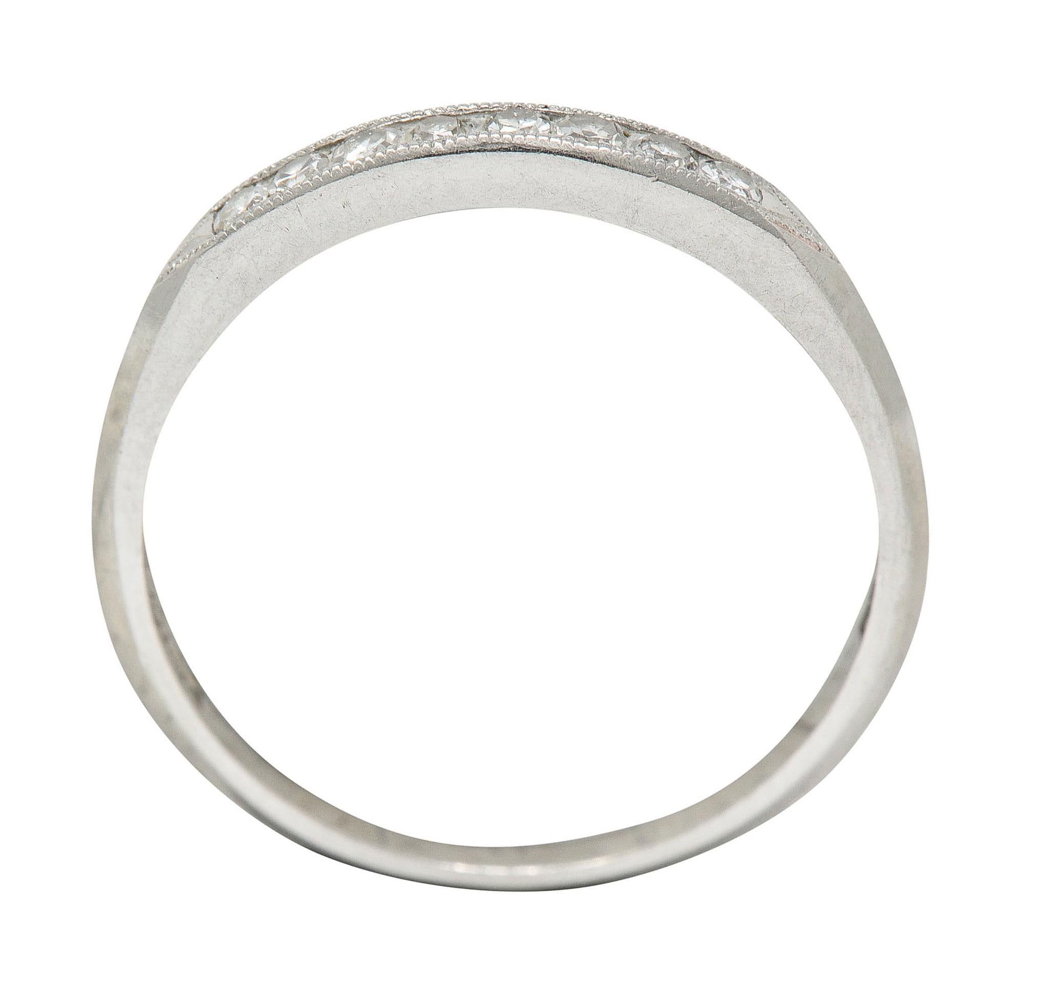 C.D. Peacock Art Deco Diamond Platinum Channel Band Ring 4