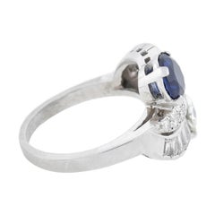 C.D. Peacock Art Deco Platinum Diamond and Sapphire Ring