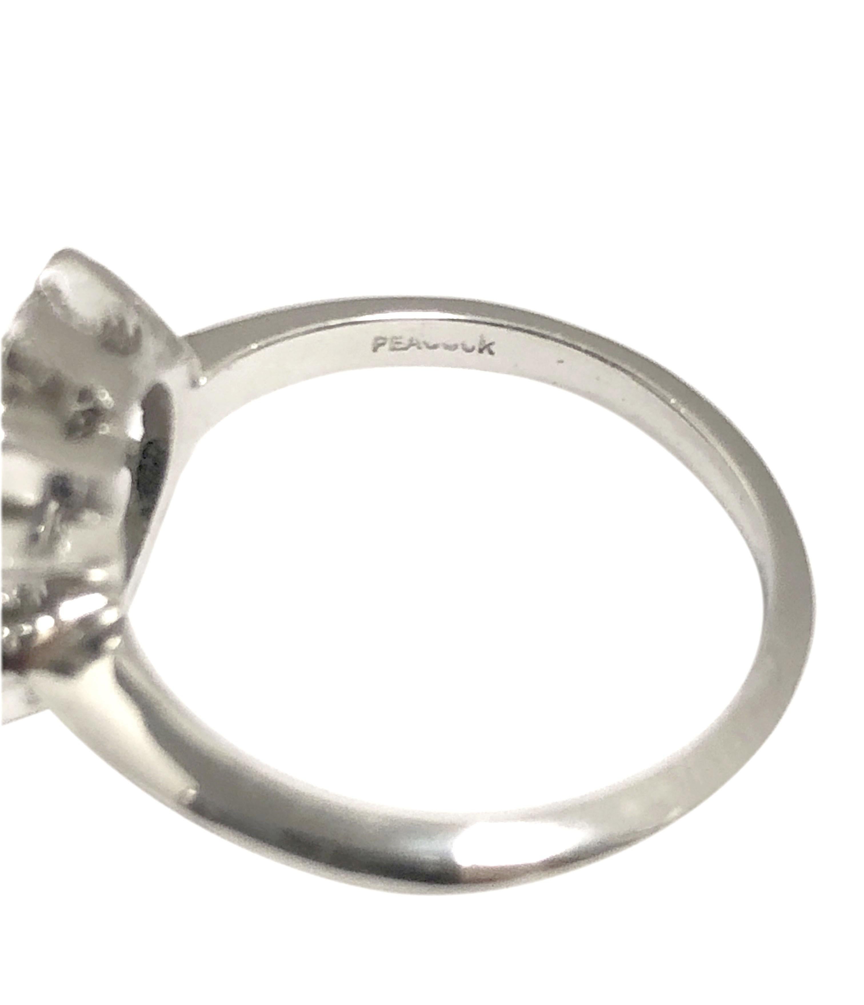 C.D. Peacock Art Deco Platinum Diamond and Sugar Loaf Sapphire Ring For Sale 1