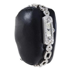 C.D. Peacock by Eterna Platinum Diamond Bracelet Watch, circa 1930's