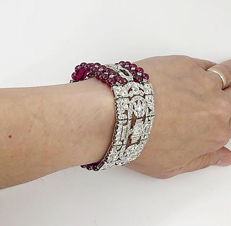 CD Pfau Art Deco Diamant-Armband mit Gelenk im Zustand „Gut“ in New York, NY