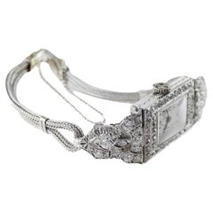 C.D Peacock Platinum & Diamond Ladies Dress Watch by Haas 1930's