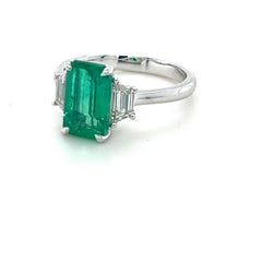 CDC Certified 2.12 Carat Colombian Emerald & Diamond Ring in Platinum