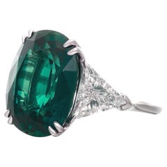 CDC Certified 4.85 Carat Colombian Vivid Green Emerald Ring