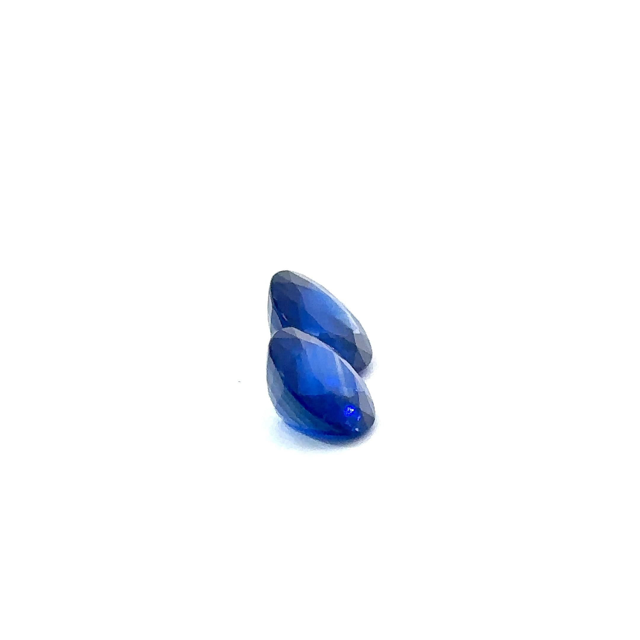 CDC Certified 6.36 Carat Blue Sapphire Round (  Pair) In New Condition For Sale In New York, NY