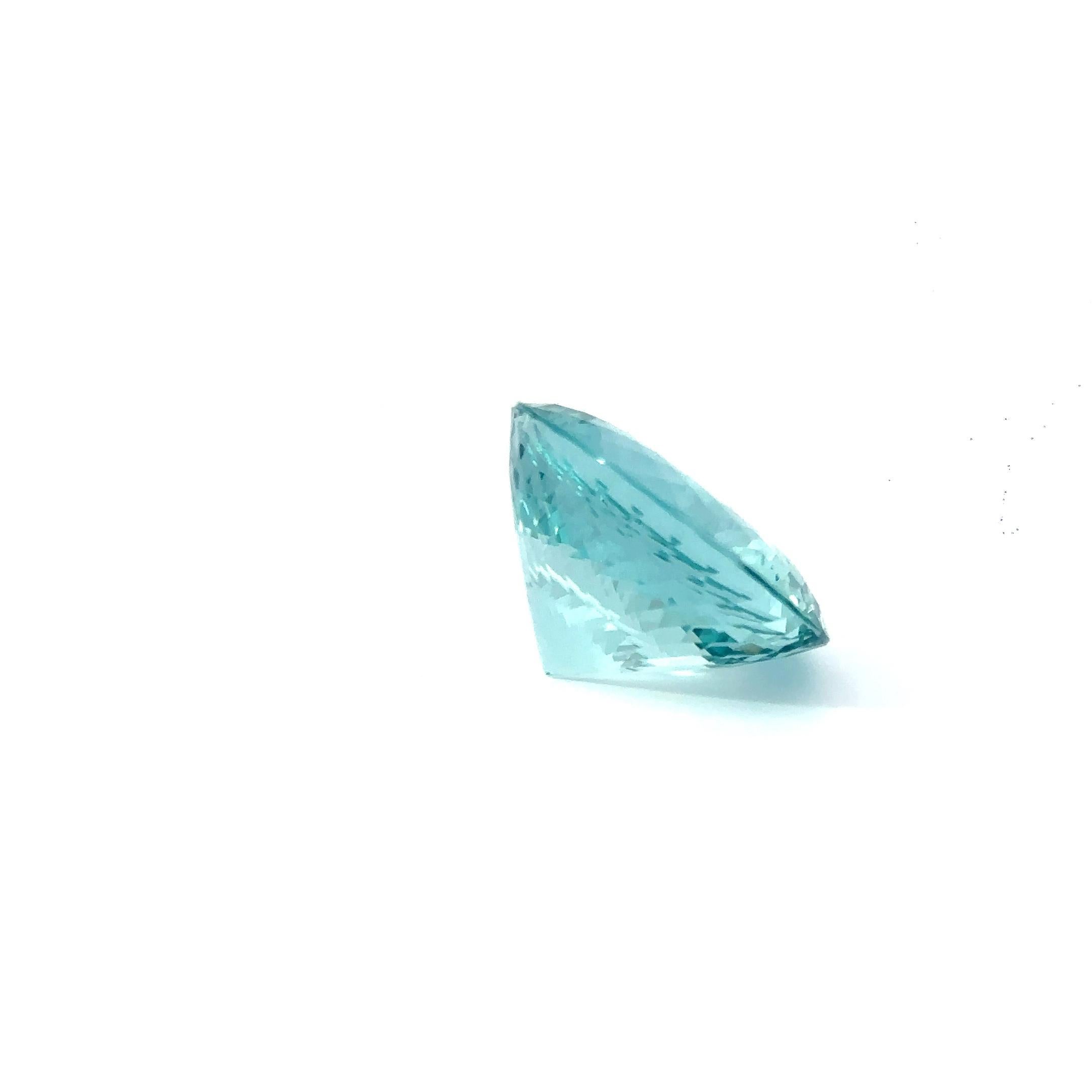 Modern CDC Certified 66.80 Carat Faceted Aquamarine For Sale