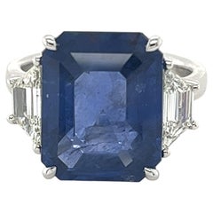 CDC Certified Ceylon Sapphire and Diamond Ring in Platinum