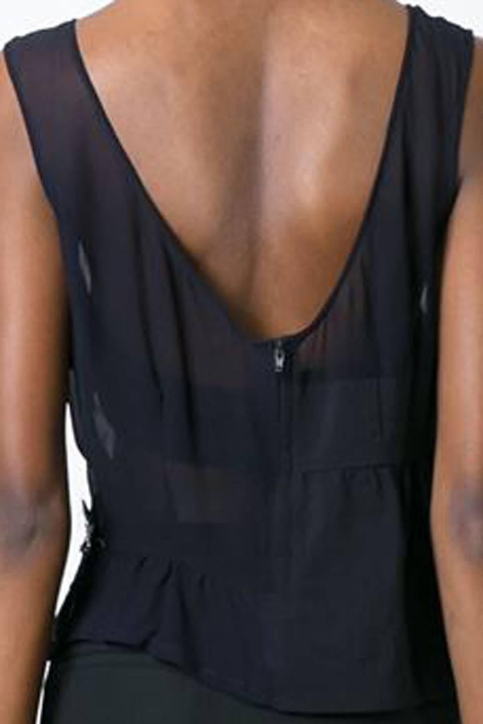 Women's CDG Comme Des Garcons Black Silk Top  For Sale